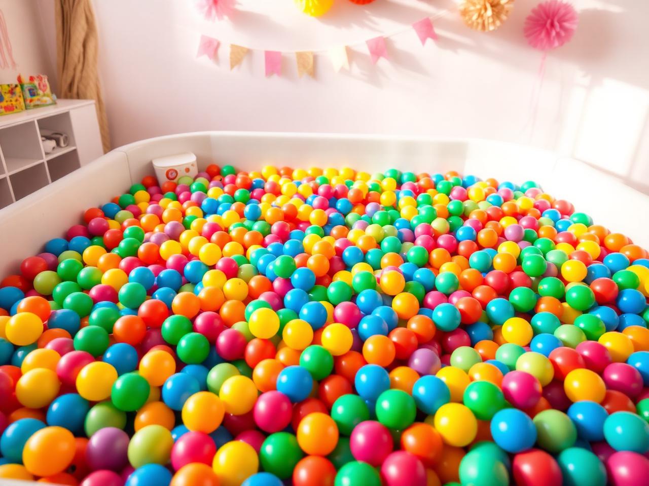 Ball pit balls set up for toddlers
