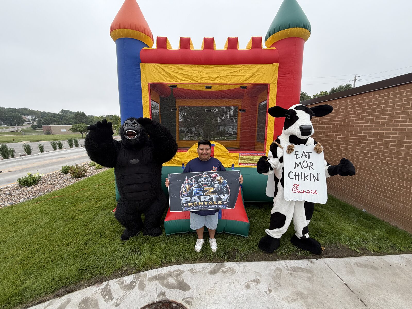 Castle Bounce House set up at an event — photo 3