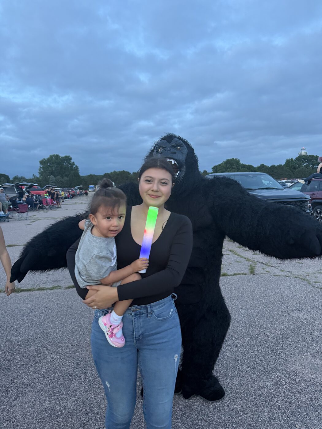 Gorilla performer lighting up the dance floor