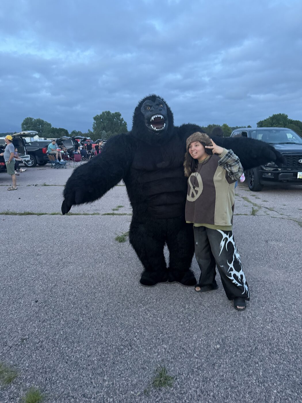 Surprise gorilla entrance at a birthday party