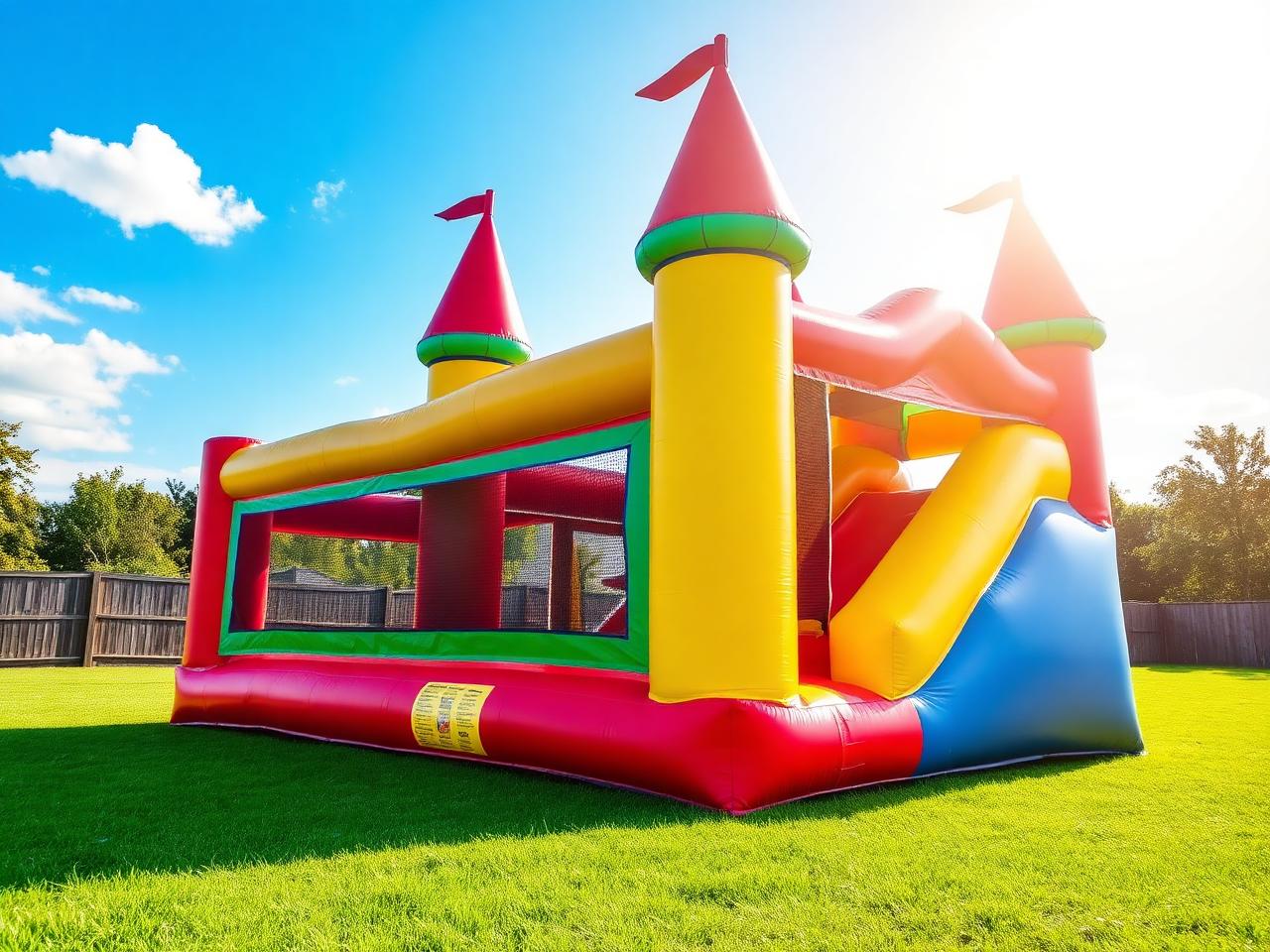 Castle Bounce House set up at an event