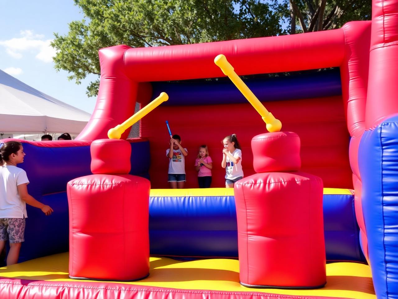 Jousting Inflatable set up at an event