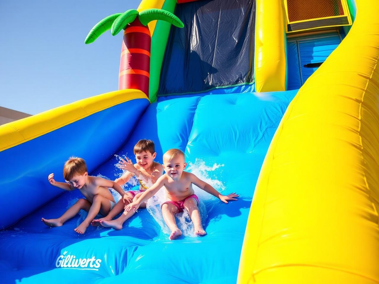 Tropical Waterslide set up at an event