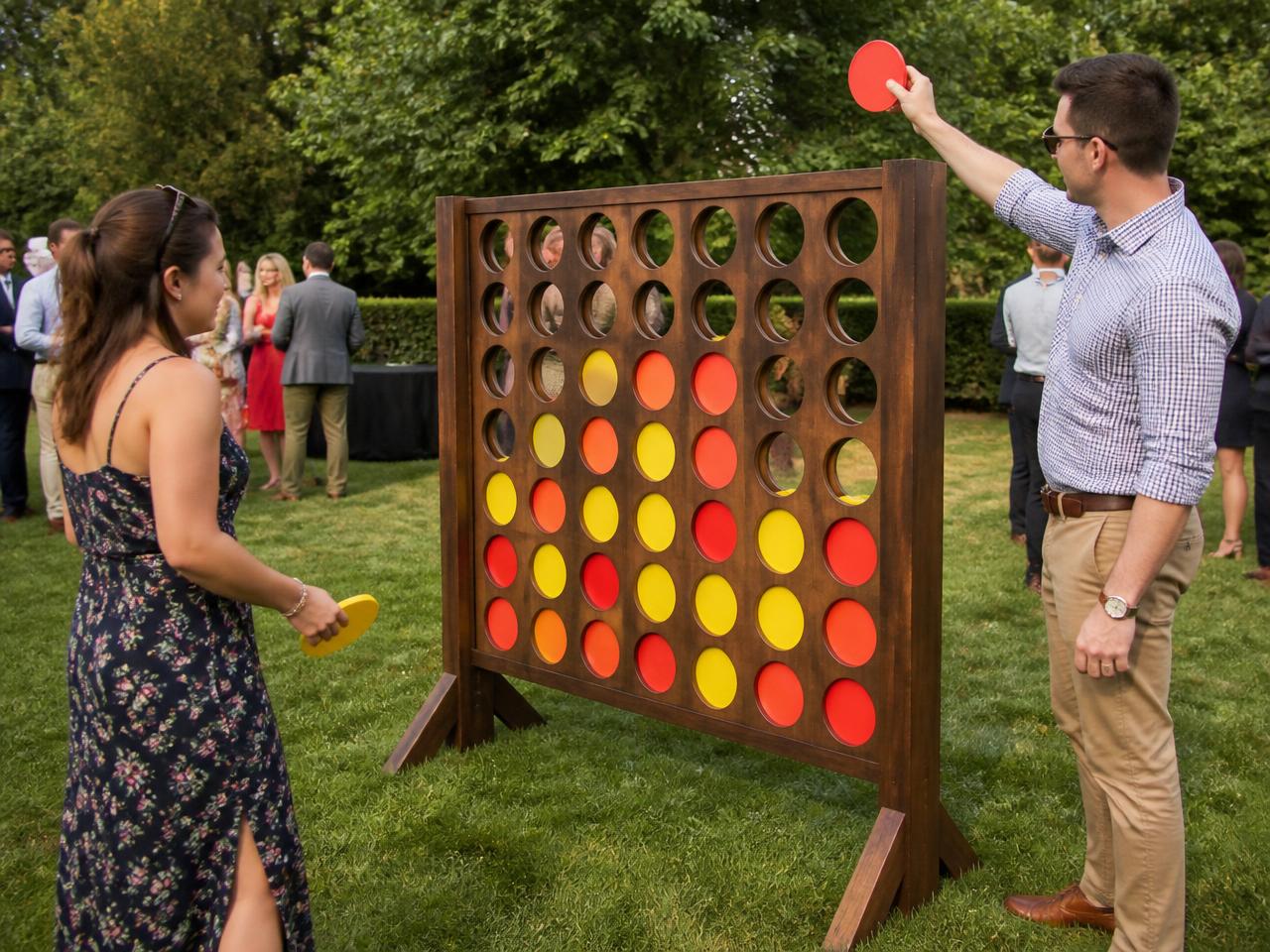 Giant Connect 4 on the lawn
