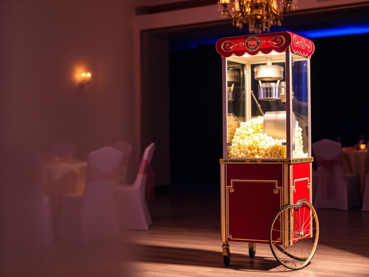 Fresh popcorn machine at a family day