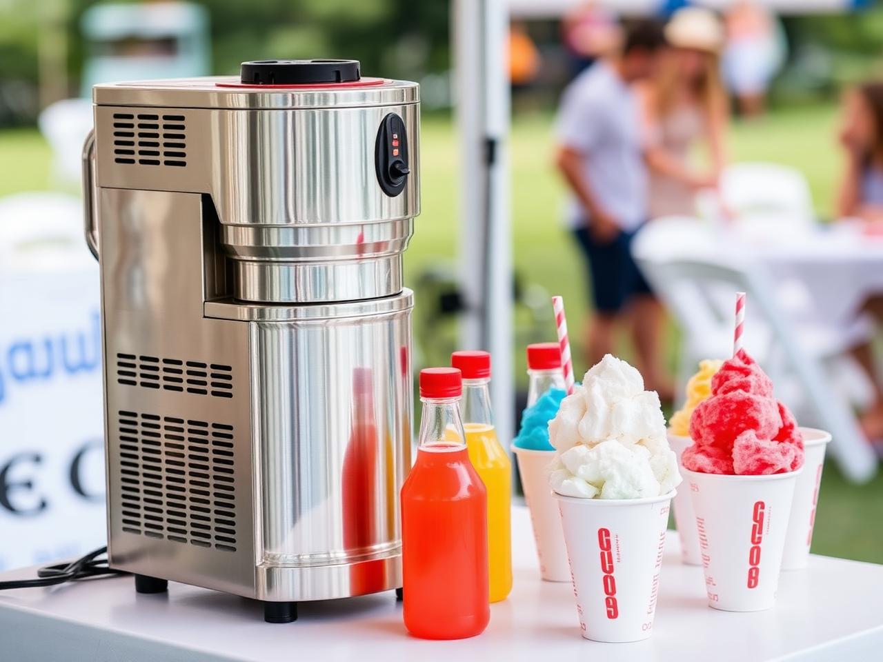 Snow cone machine cooling off the party